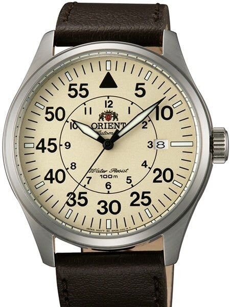 Orient 21-Jewel Automatic Aviator Flight Watch with Brown Leather Strap #ER2A005Y