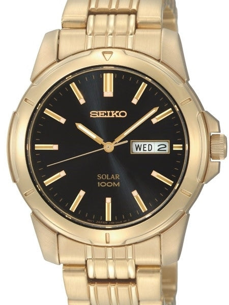 Seiko Core Series Solar Watch with 40mm Goldtone Case and Bracelet #SNE100