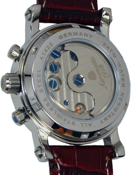 Aeromatic 1912 Automatic Open Heart Watch with Month, Day, and Pointer Date #A1422