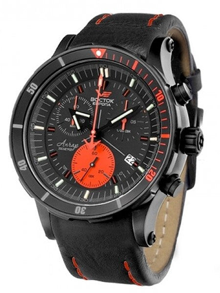 Vostok-Europe Anchar Mens Chronograph Dive Watch with Tritium Tube Illumination #5104244
