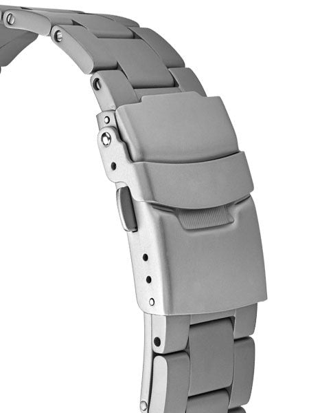 Islander 22mm Sandblasted Solid-Link Watch Bracelet for Islander ISL-11, ISL-12 Curved End #BRAC-01