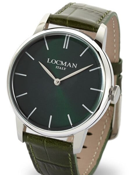 Locman 1960's Collection Elegant Quartz Dress Watch with 41mm Case #0251V03-00GRNKPG