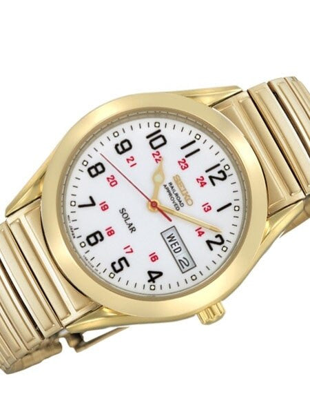 Seiko Core Series Solar Watch with 37mm Goldtone Case and Bracelet #SNE064