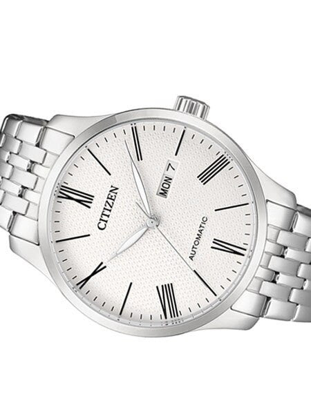 Citizen Automatic White Dial Watch with Stainless Steel Bracelet #NH8350-59A