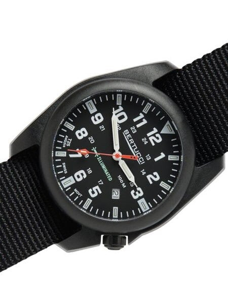 Bertucci 45mm Black Polycaronate A-5P Case Watch with Tritium Tube Lights #13500