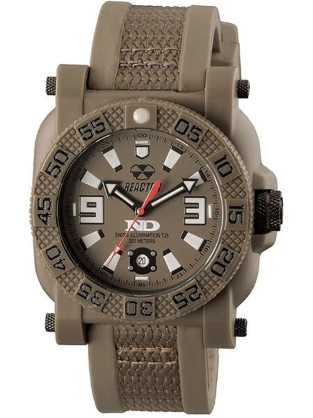 Reactor Gryphon Watch with Never Dark Illumination, Nitromid Polymer, Steel Core Case and Rubber Strap #73821