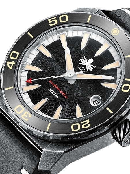 PHOIBOS Black Meteorite Dial Proteus 300-M Automatic Dive Watch with AR DD Sapphire Crystal #PY028E