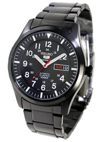 Seiko Military Gun Metal Plated Automatic Watch with 42mm Case #SNZG17K1