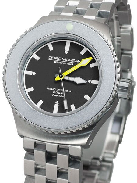 Obris Morgan Nevon Automatic Grey Dial Dive Watch with Robust Bracelet #NEVON-BBGY