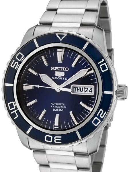 Seiko 41mm Sports 5, 23-Jewel Automatic Watch with Day and Date Window #SNZH53K1