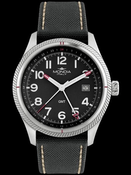 Mondia Madison Sport Quartz GMT Dual-Time Watch with Black Dial #MI762SS-01BK-CT
