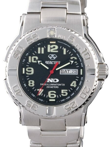 Reactor Trident 200 Meter Dive Watch with Never Dark Illumination and SS Case #59001