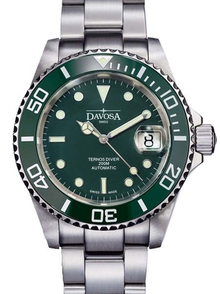 Davosa Ternos Swiss Automatic 200 Meter Dive Watch with Green Dial #16155570