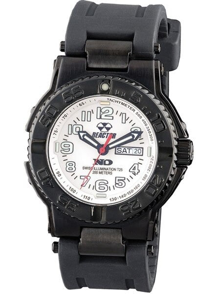 Reactor Trident 200 Meter Dive Watch with Never Dark Illumination, Black SS Case #59805