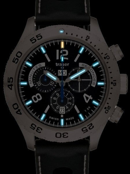 Traser Swiss Made Elegance Chronograph Watch with 46mm SS Case #105036