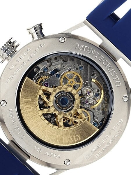 Locman Montecristo 100 Meter Automatic Chronograph Watch with 44mm Case #514BLYLBLR