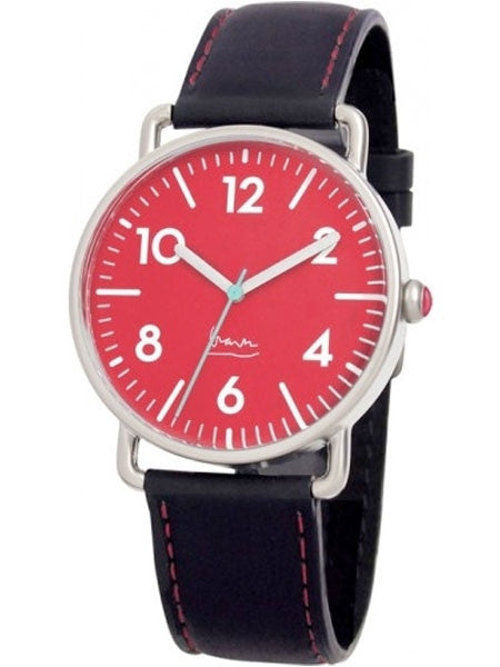 Projects 40mm Red Witherspoon Quartz Watch with Leather Strap #7106R
