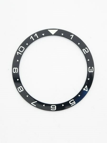 Black Ceramic Luminous Dual-Time Bezel Insert for Seiko SSK GMT Models #C40
