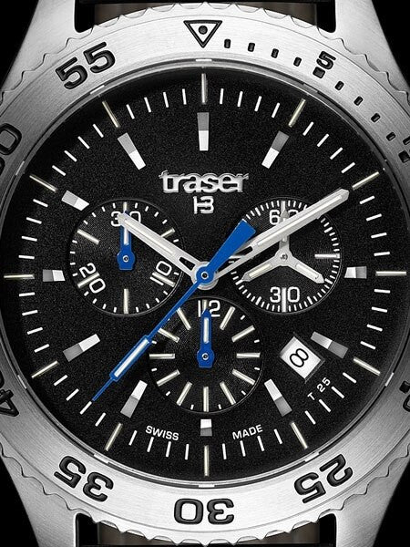 Traser Swiss Made Aurora Chronograph Watch with 46mm SS Case #106832
