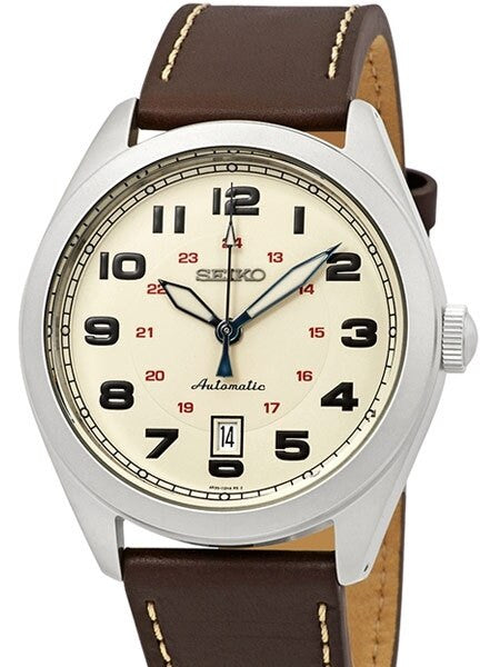 Seiko NEO Sports, Automatic Watch with Brown Leather Strap, Biege Dial #SRPC87K1