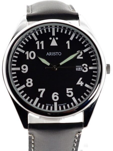 Aristo Swiss Quartz Aviator Officer Watch with 42mm Case #4H156