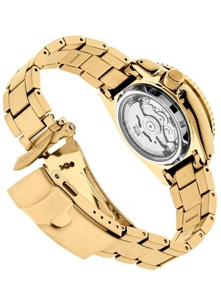 Seiko 5 Sports 24-Jewel Automatic Watch with Goldtone Case, Dial, Bracelet #SRPE74