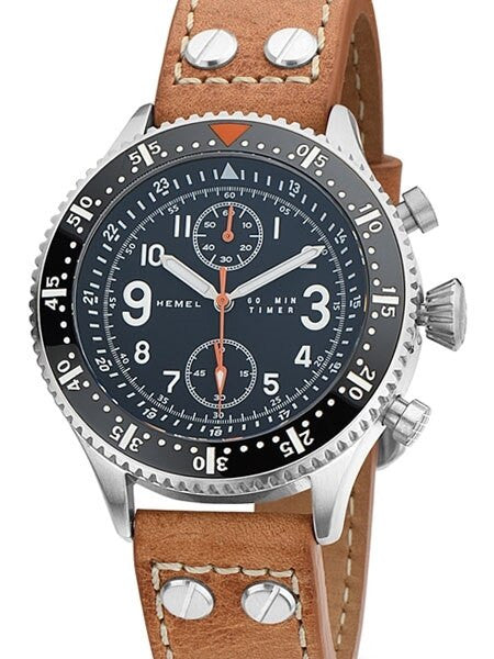 HEMEL Brabant Quartz Chronograph Watch with 60-Minute Stopwatch and AR Sapphire Crystal #HF5