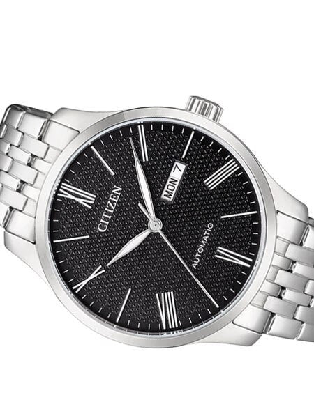 Citizen Automatic Black Dial Watch with Stainless Steel Bracelet #NH8350-59E