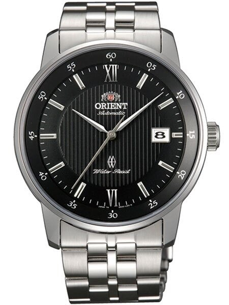 Scratch and Dent - Orient Agent Automatic Dress Watch with Pin-Stripe Black Dial and Sapphire Crystal #ER02002B