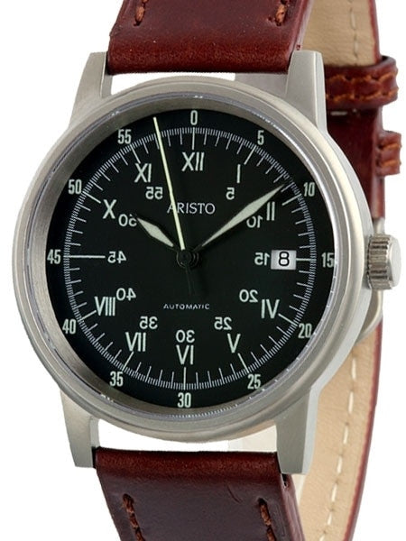 Aristo 5H87 Swiss Automatic Watch with Black Sextant Dial #5H87
