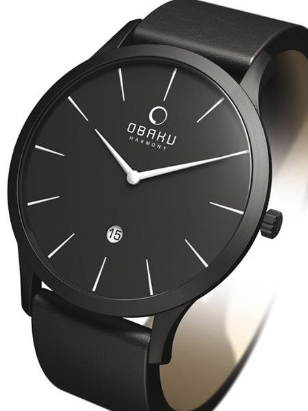 Obaku Harmony Black Titanium Coated Steel Quartz Dress Watch #V112GBBRB
