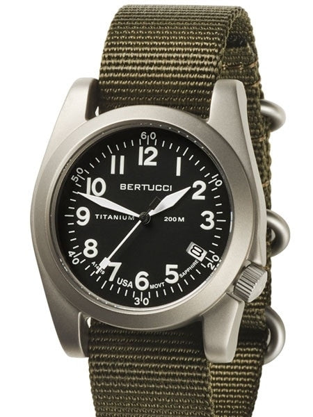 Bertucci  A-11T Americana Titanium Watch with Olive Nylon Strap #13331