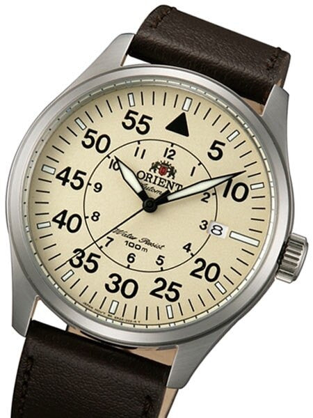 Orient 21-Jewel Automatic Aviator Flight Watch with Brown Leather Strap #ER2A005Y