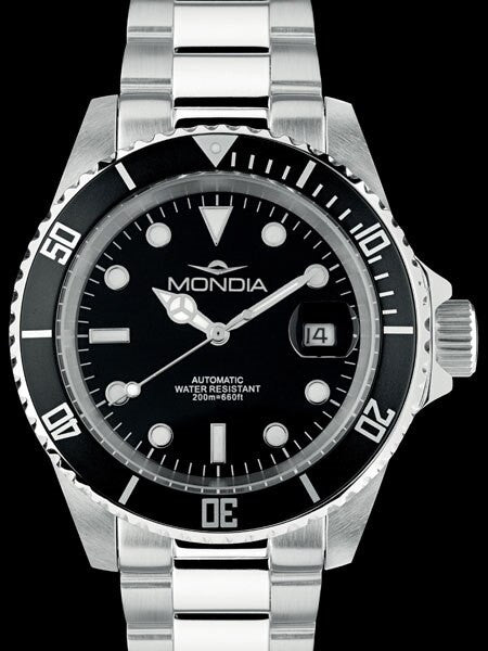Mondia Classic Automatic Dive Watch with Black Dial #MI786SS-01BK-BM