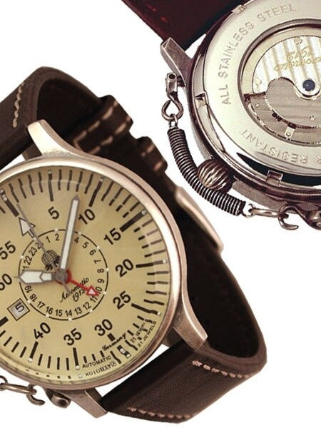 Aeromatic 1912 Automatic 24 Hour Watch, Large Minutes and Spring Crown Guard #A1394