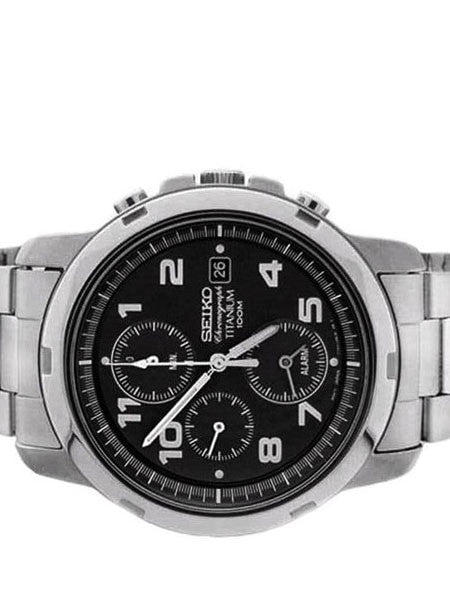 Seiko Titanium Quartz Chronograph with Handy Alarm Function  #SNA113P1