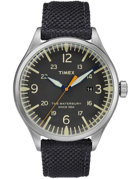 Timex 40mm Waterbury Quartz Watch with Black Dial and INDIGLO Night-Light #TW2R38500VQ