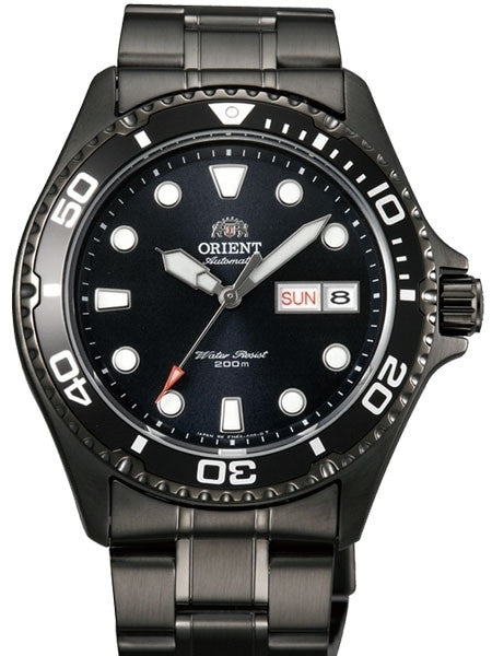 Scratch and Dent - Orient Ray Raven II Black PVD Automatic Dive Watch with Bracelet #AA02003B