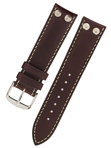 Di-Modell Ikarus Oiled Calfskin Leather, Aviator Style Watch Strap with Rivets #122528