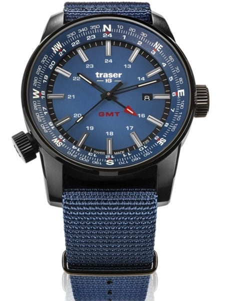 Traser P68 Pathfinder GMT Swiss Quartz Watch with Compass, AR Sapphire Crystal #109034