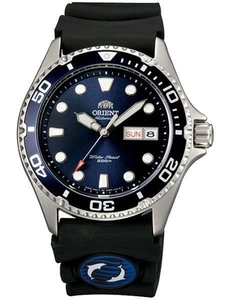 Orient Ray II Blue Dial Automatic Dive Watch with Rubber Dive Strap  #AA02008D