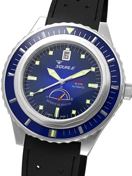 Squale Master Professional Swiss Automatic Dive watch with Power Reserve Indicator #MSTR-Blue