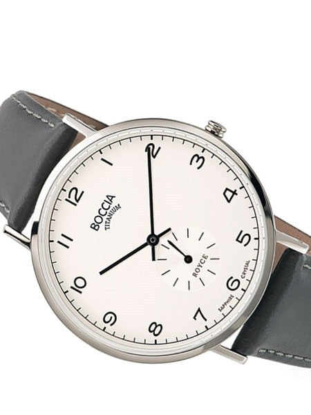 Boccia Mens Thin Quartz Watch with 42mm Titanium Case and a Sapphire Crystal #3592-01