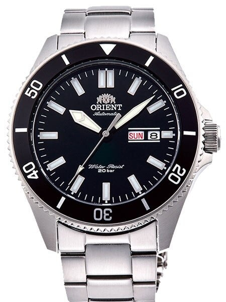 Orient Kanno Black Dial Automatic Dive Watch with Stainless Steel Bracelet #RA-AA0008B19A