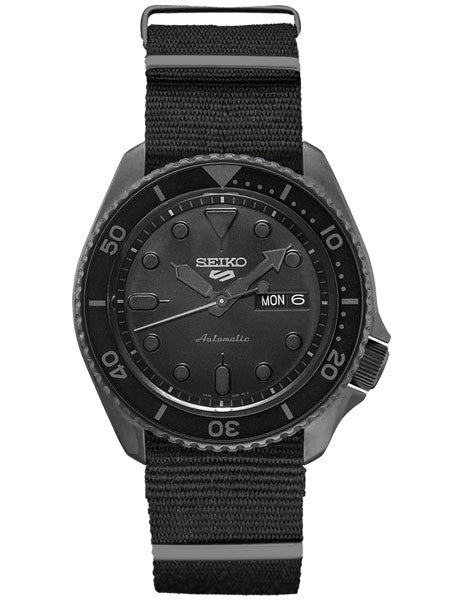 Seiko 5 Sports 24-Jewel Automatic Watch with Black Dial and Black PVD Case #SRPD79