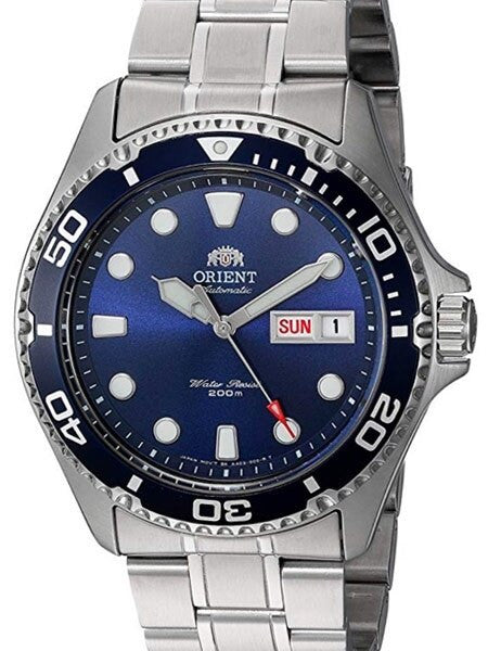 Scratch and Dent - Orient Ray II Blue Dial Automatic Dive Watch with SS Bracelet #AA02005D 16
