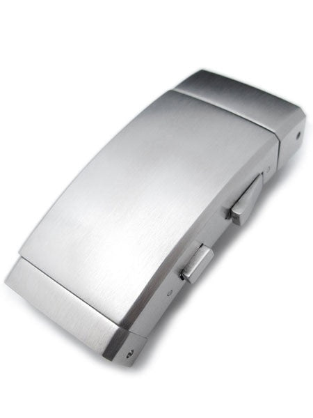 Strapcode Wetsuit Ratchet Buckle Button Control diver extension clasp, Brushed - 18mm #NT-CLASP18-017B