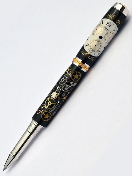 Artisan Crafted Collectable Pen made with a Chopard dial and assorted gears, cogs, screws and bridges #WPP501RB