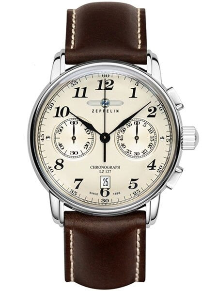 Graf Zeppelin LZ 127 Quartz Chronograph Watch with Creme Dial #7678-5