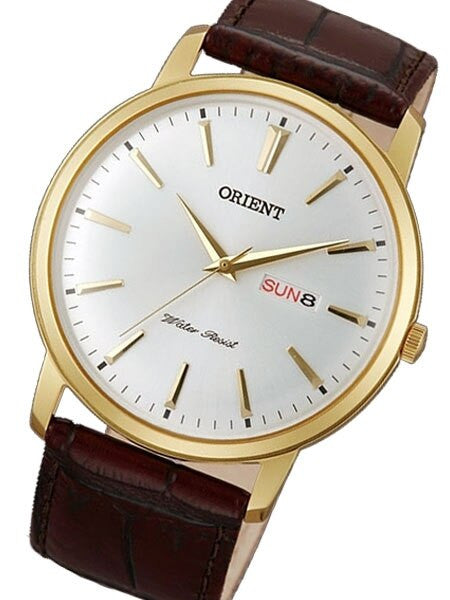 Orient Capital Quartz Goldtone Dress Watch with Day and Date #UG1R001W